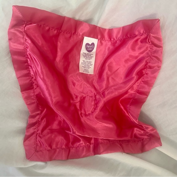 Parents Choice Elephant Pink Satin Trim Baby Security Blanket Buddy Lovey Plush - Picture 2 of 3